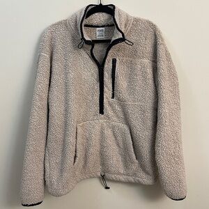Victoria Secret Pink Pale Pink Sherpa Pullover Half Zip in Size Medium